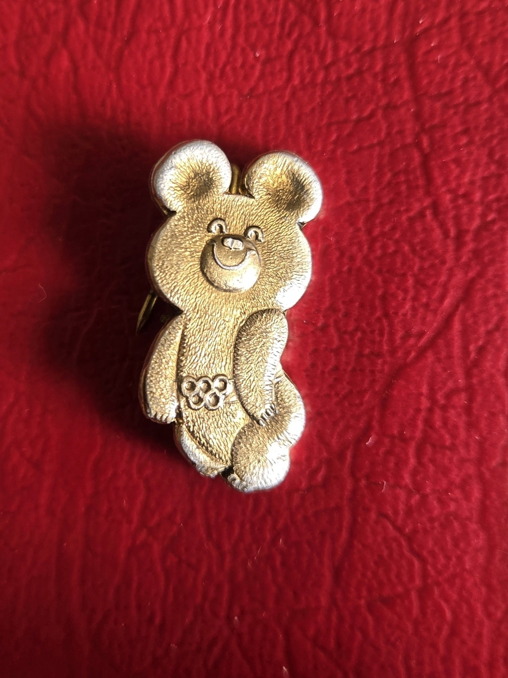 MOSCOW 1980 XXII OLYMPIC GAMES MISHA THE BEAR MASCOT LAPEL PIN
